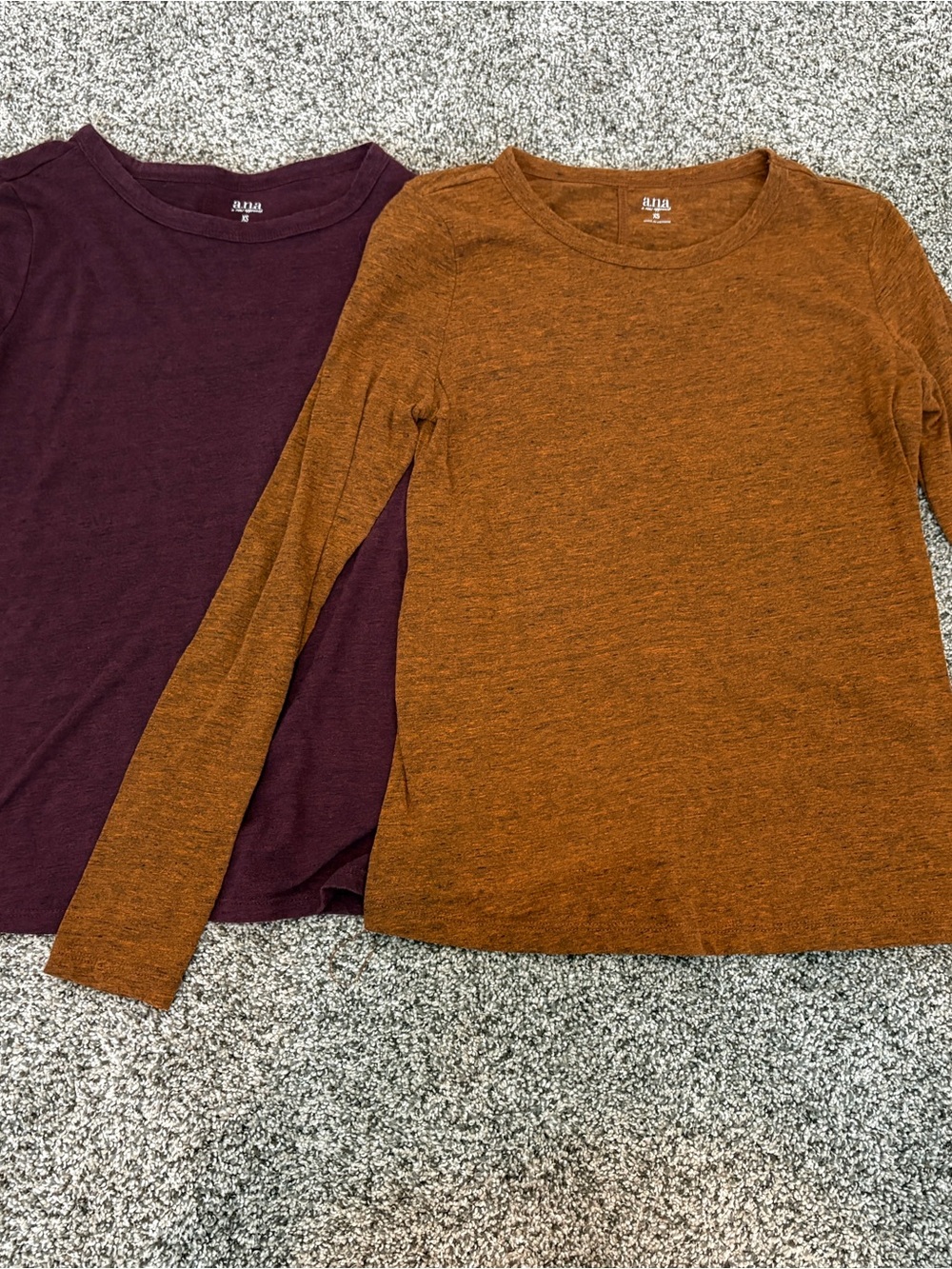 ANA Women Long-Sleeve Crewneck Top - Plum and Rust Set XS